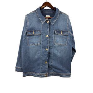 Women’s d&co. 1X Medium Blue Wash Jean Jacket